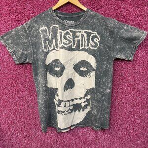 Misfits Crimson Ghost Skull Logo Mineral Wash Punk Rock Band T-Shirt Large